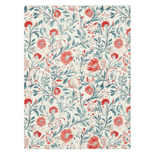 Vintage Red Daisy Floral Pattern - Botanical Tablecloth