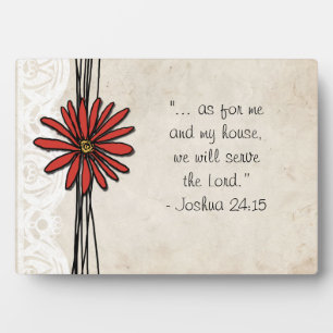 Vintage Red Daisy Plaque