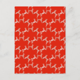 Vintage Red Dogs Pet Party Watercolor Postcard