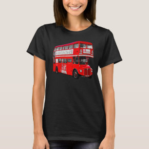 Vintage Red Double Decker British Tour Bus T-Shirt