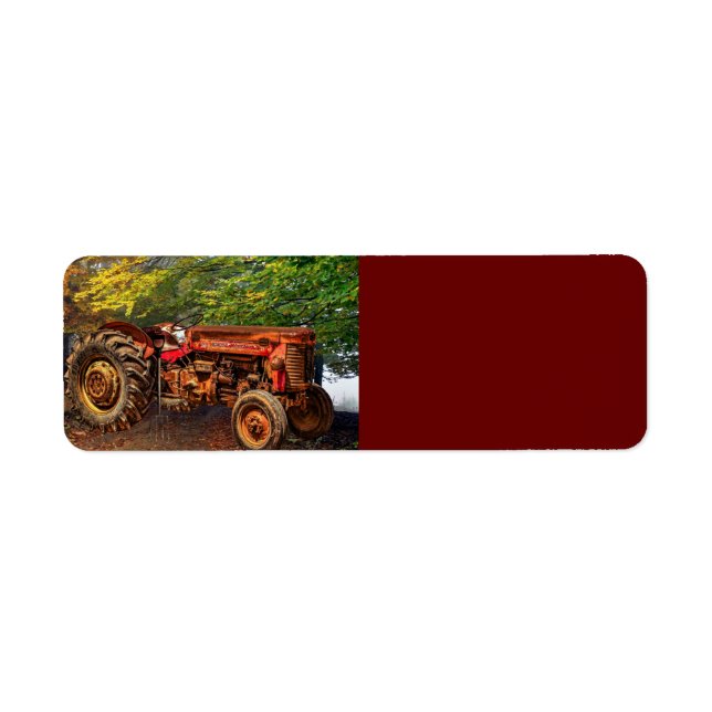 Vintage Red Farm Tractor (Front)