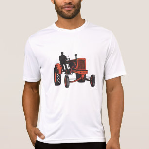 Vintage Red Farm Tractor Retro Farmer T-Shirt
