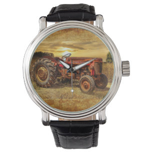 Vintage Red Farm Tractor Watch