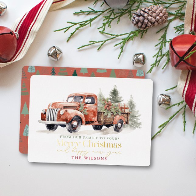 Vintage Red Farm Truck Christmas Tree White (Creator Uploaded)