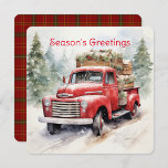 Vintage Red Farm Truck Decorated For Christmas Napkin<br><div class="desc">A vintage red farm truck taking you back to the old days,  decorated for the Christmas Season.
Matching paper plates are available in the same design.</div>