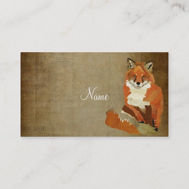 Vintage Red Fox Business Card (Back)