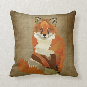 Vintage Red Fox Pillow