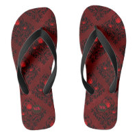 Vintage Red Gothic Rose Damask Pattern