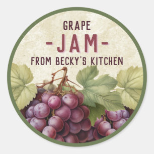 Vintage Red Grape Jam Canning stickers