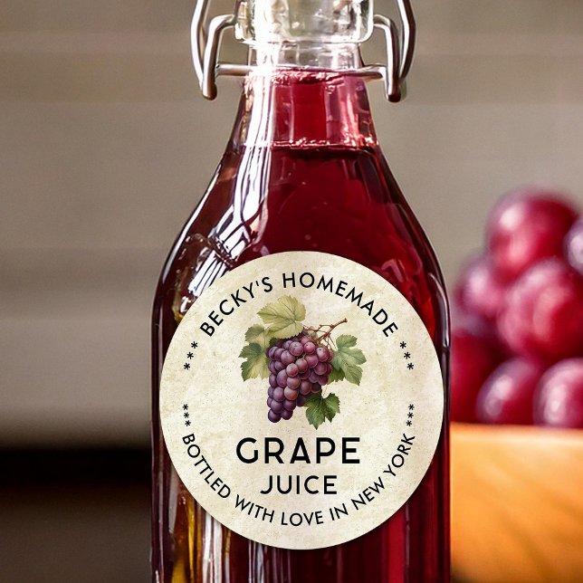 Vintage Red Grapes juice homemade canning label (Creator Uploaded)