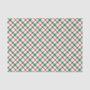 Vintage Red Green Christmas Plaid Tissue Paper