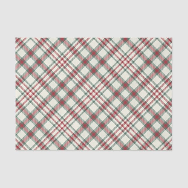 Vintage Red Green Plaid Christmas Tissue Paper (Front)