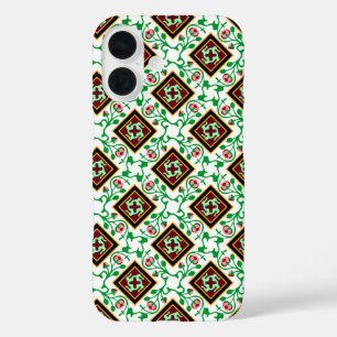 Vintage Red Green White Barcelona Floral Case-Mate iPhone 16 Case