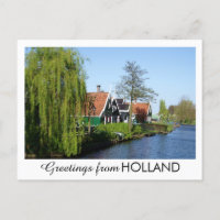 Vintage Red Green Zaanse Schans Dutch Timber House