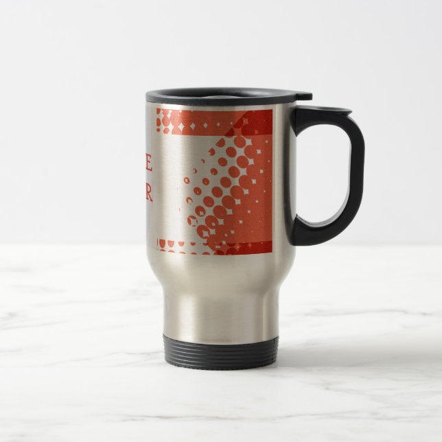 Vintage red halftone star travel mug (Right)