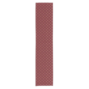 Vintage Red Holiday Gold Snowflakes Short Table Runner