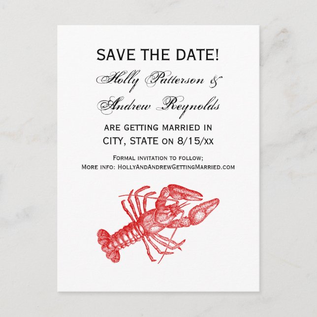 Vintage Red Lobster #1 Drawing Announcement Postcard (Front)