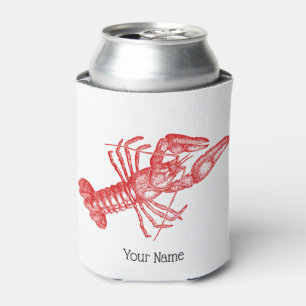 Vintage Red Lobster #1 Drawing Can Cooler