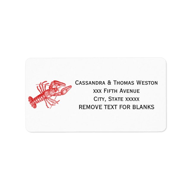 Vintage Red Lobster #1 Drawing Label (Front)