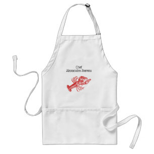 Vintage Red Lobster #1 Drawing Standard Apron