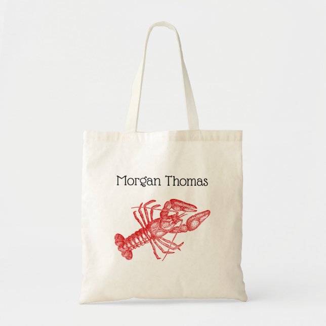 Vintage Red Lobster #1 Drawing Tote Bag (Front)