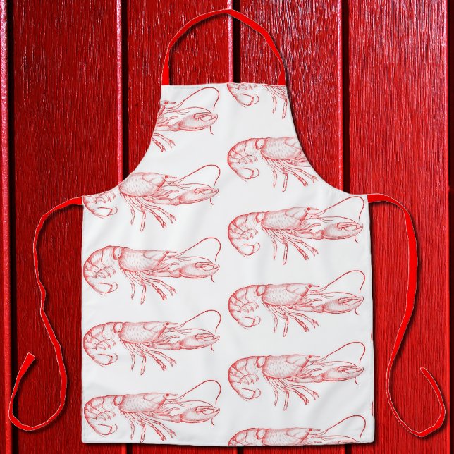 Vintage red  lobster  All-Over Print Apron (Creator Uploaded)