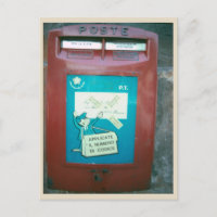 Vintage red mailbox in Rome photo