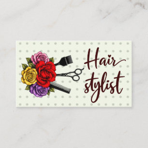 Vintage Red Mod Hairstylist Salon Business Card