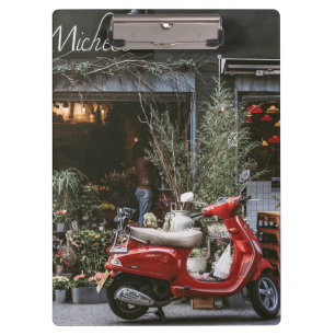 Vintage Red Motor Scooter       Clipboard