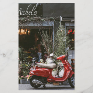 Vintage Red Motor Scooter        Stationery