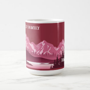 Vintage Red Mountain Lake Sunset  Coffee Mug