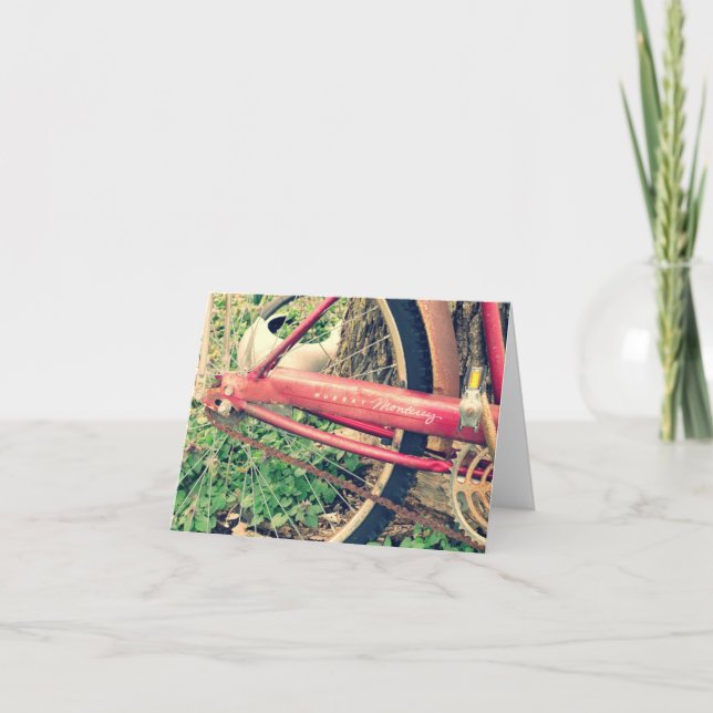 Vintage Red Murray Bicycle Notecard (Front)