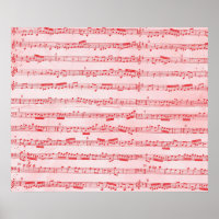 Vintage Red Musical Sheet