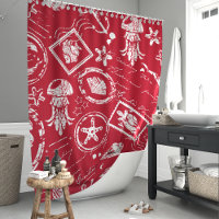 Vintage Red Nautical Sea Stamp