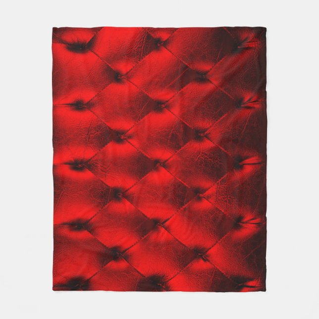 Vintage Red Padding Cushion Texture Fleece Blanket (Front)