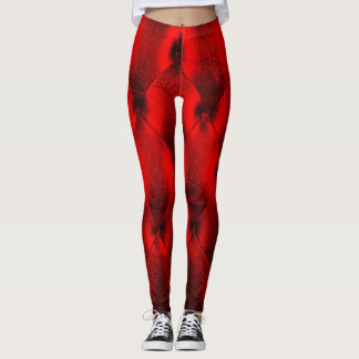 Vintage Red Padding Cushion Texture Leggings