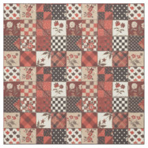 Vintage Red Patchwork Cottagecore Farmhouse Quilt