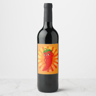 Vintage Red Pepper Superstar Wine Label