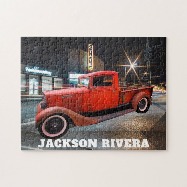 Vintage Red Pickup Truck Jigsaw Puzzle (Horizontal)