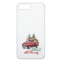 Vintage Red Pickup Truck Jingle All The Way