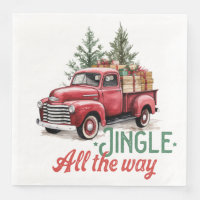 Vintage Red Pickup Truck Jingle All The Way