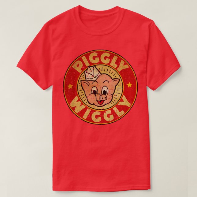 Vintage Red Piggly Wiggly Tote T-Shirt (Design Front)