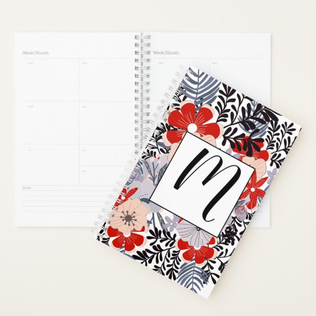 Vintage Red Pink and Lavender Floral Planner (Display)