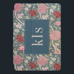 Vintage Red Pink Floral William Morris Monogram iPad Pro Cover<br><div class="desc">This simple yet elegant design features a dark,  elegant William Morris inspired red and pink floral tapestry pattern. Protect your iPad tablet in style. Add a name to personalise it. Makes a great Christmas or Mother's Day gift. Created by Simply Farmhouse Press.</div>