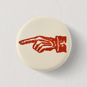 Vintage Red Pointing Hand - light 3 Cm Round Badge