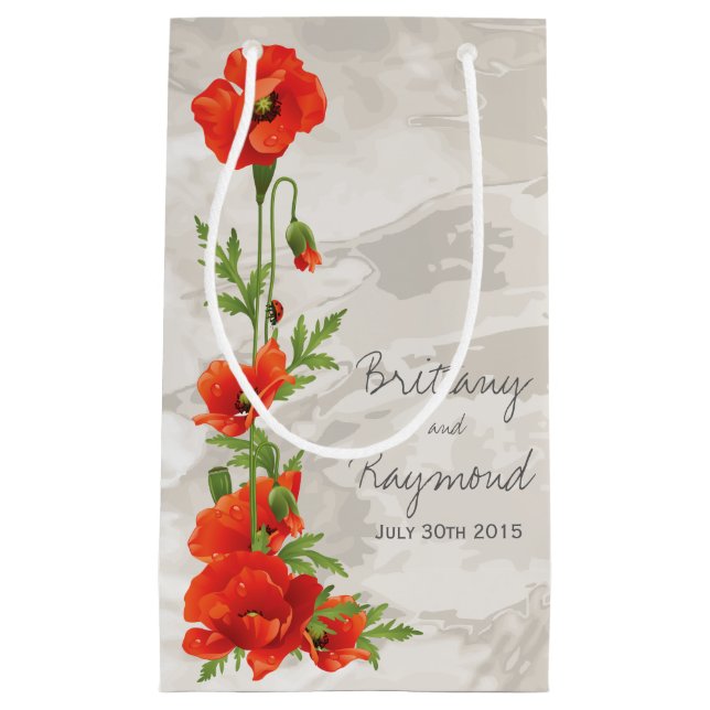 VINTAGE RED POPPIES GIFT BAG (Front)