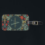 Vintage Red Poppy Floral William Morris Monogram Luggage Tag<br><div class="desc">This simple yet elegant design features an elegant William Morris inspired floral pattern in rich red,  sage green,  dark blue,  and gold. Keep your luggage tagged with style. Add a name to personalise it. Makes a great Christmas or Mother's Day gift. Created by Simply Farmhouse Press.</div>