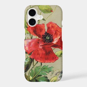 VINTAGE RED POPPY FLOWER