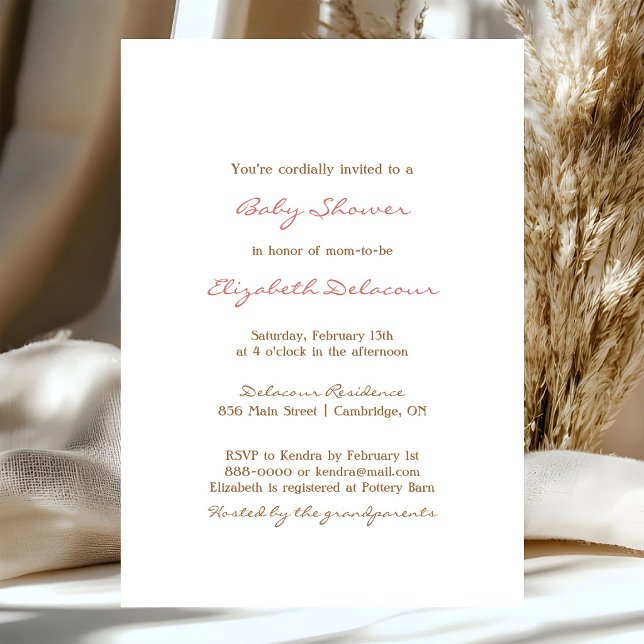 Vintage Red Purple Hydrangea Baby Shower Invitation (Creator Uploaded)