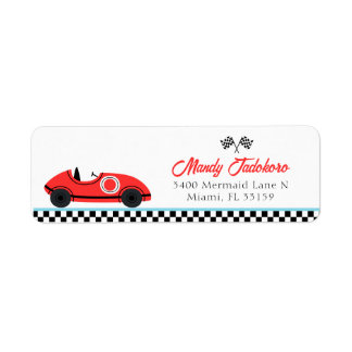 Vintage Red Race Car Birthday 